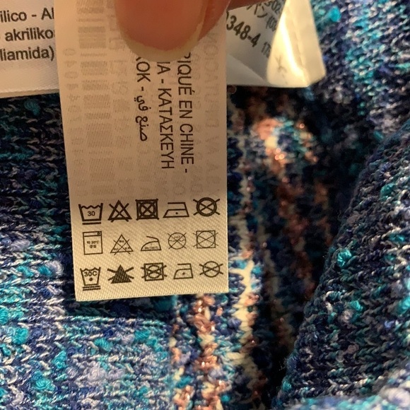 NWT. Zara Blue Metallic Thread Shorts Size S, L. - Picture 8 of 9